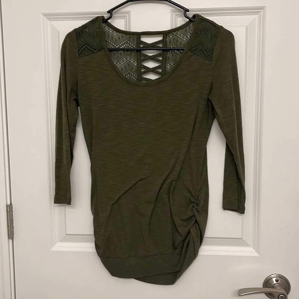 Olive green 3/4 sleeve top